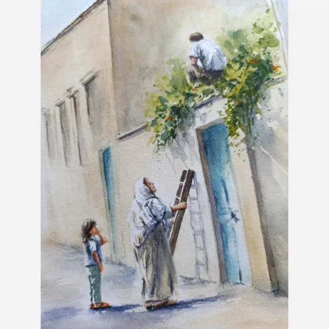 تابلو نقاشی آبرنگ زندگی...